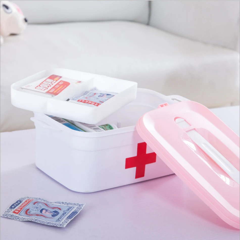 Portable first aid kit Emergency Storage Box Home Medicine Pill Storage