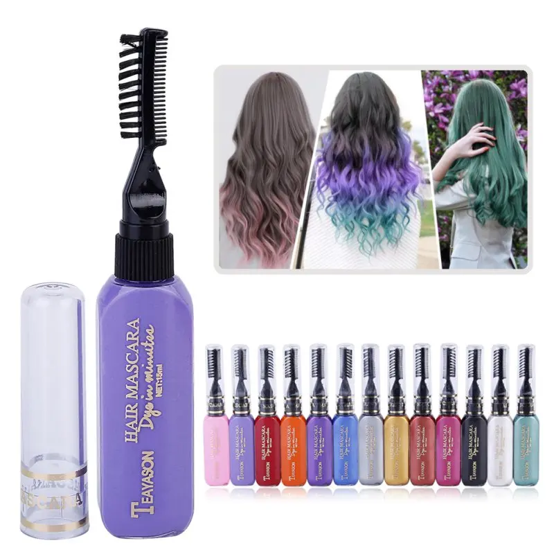 

12 Colors Hair Dye Color Temporary Non-toxic DIY Hair Cream Women Hair Color Fashion Party Dye Pen