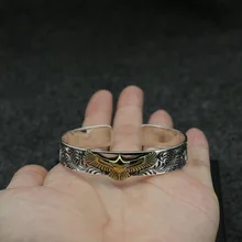 От производителя, S925 Стерлинговое Серебро, маленький Орел такахаши Горо, ручной работы, Ретро тайский серебряный браслет для мужчин и женщин