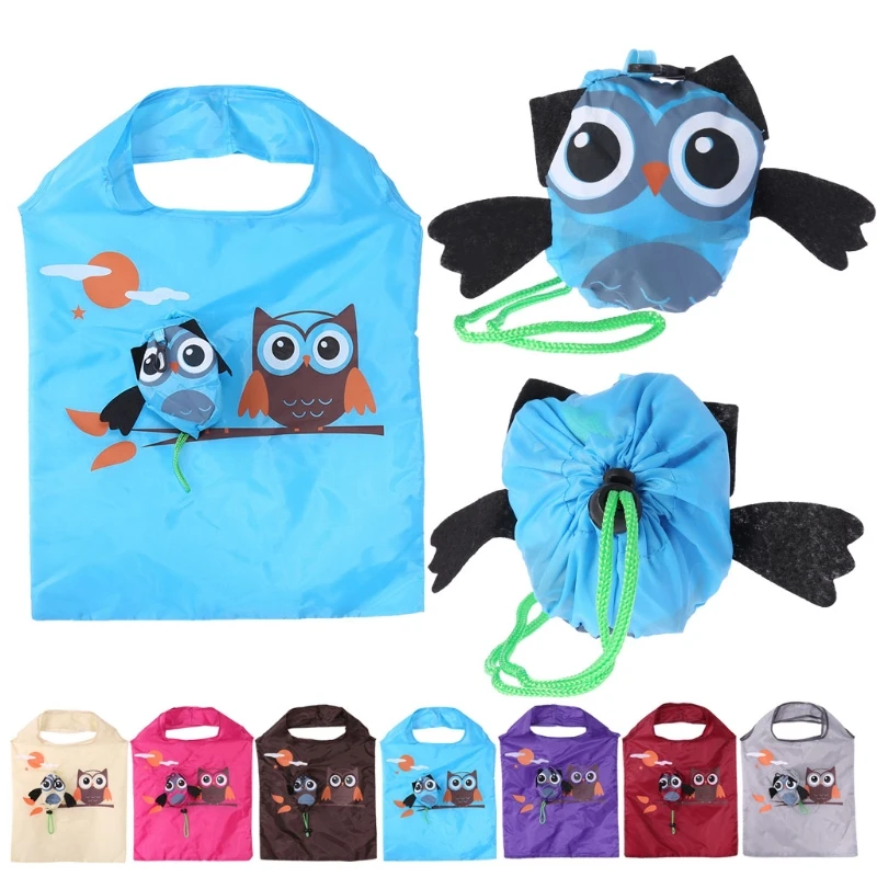 

Cute Owl Folding Tote Travel Foldable Reusable Shoulder Handbag