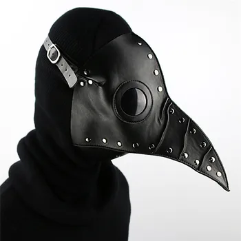 

New Arrival Dr. Beulenpest Steampunk Plague Doctor Mask PU Leather Birds Beak Masks Halloween Cosplay Carnaval Costume Props