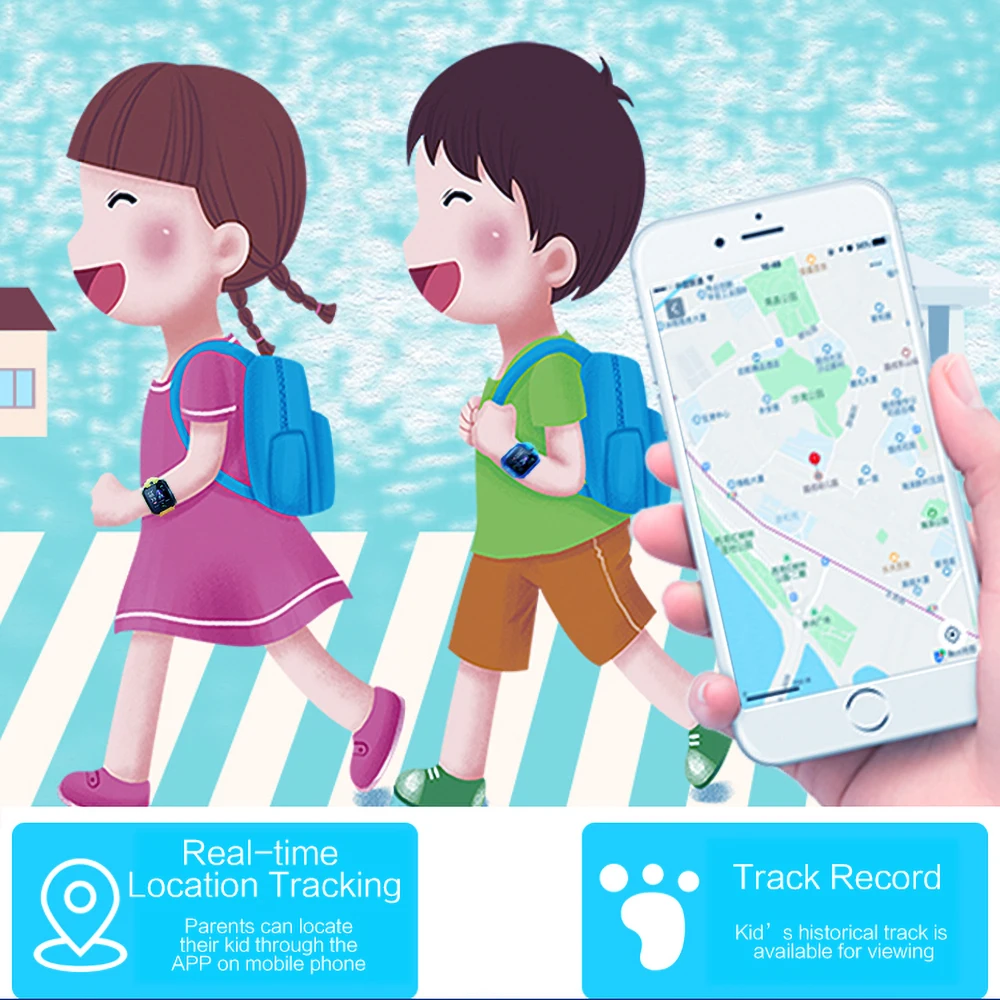 KEBIDU детские gps умные часы водонепроницаемые спортивные для Iphone телефон T10 детей
