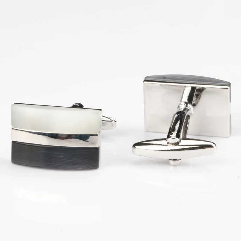 

High Quality Rectangular shells jewelry fashion shirt cufflinks for mens gift cuff links