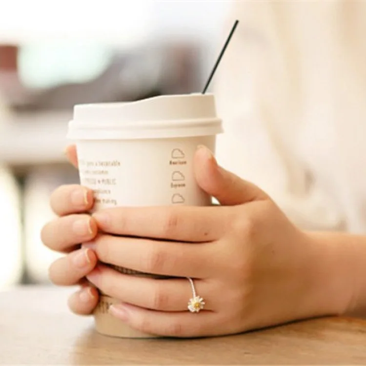 New arrival silver plated ring for women Daisy flower wedding ring Chrysanthemum engagement jewelry Adjustable size dropshipping - Image 5