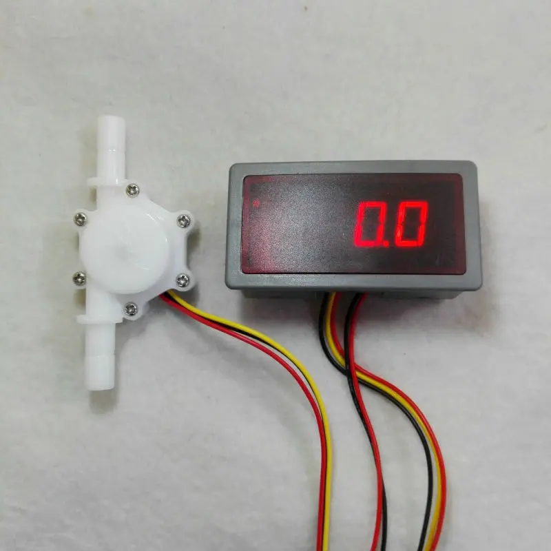 US208MT Flow Totalizer+USN HS10PA 0.5 10L/min 10mm OD Flow Meter and