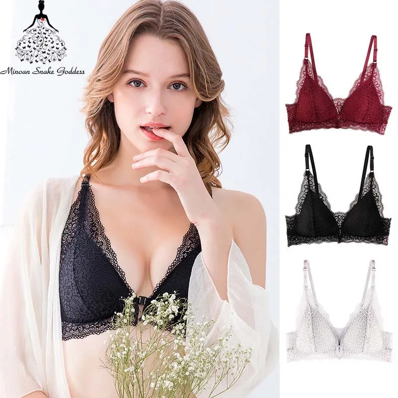

Sexy Bras For Women Underwear Lingerie Women Bra Push Up Lace Bra Front Closure Comfort Breathable Backless BH Soutien Gorge