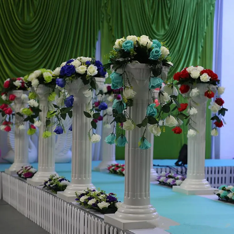Новое прибытие Upscal римская колонна+ Искусственные розы наборы букетов дорога ведущий столб для свадебных декораций - Цвет: styles 3