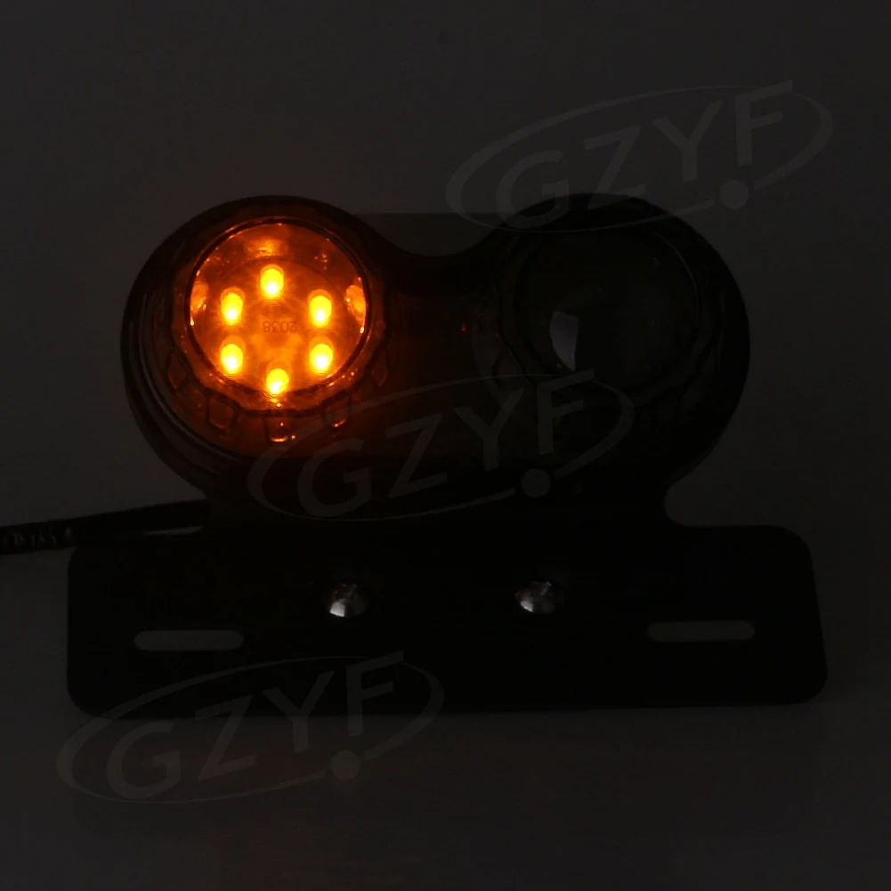 E-mark Universal Intergrated LED Turn Turning Signal Brake Tail Light License Plate Smoke