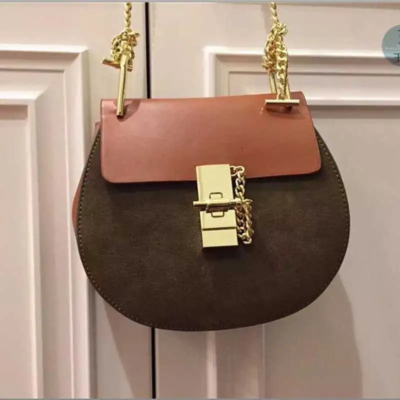 2016 SPRING NEW genuine font b leather b font fashion chain saddle bag women font b