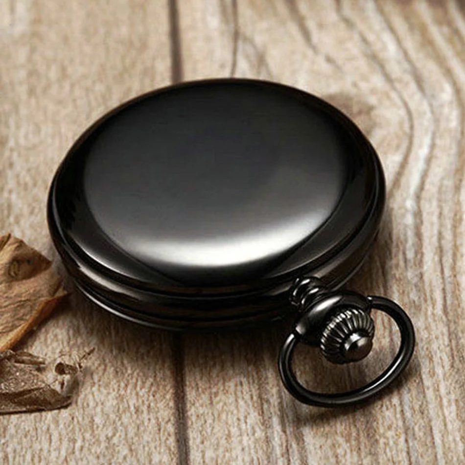 Black Silver Golden Pendant Quartz FOB Women Analog Pocket Watch Stylish Classic Vintage Smooth Fashion Men Elegant Gift  (3)