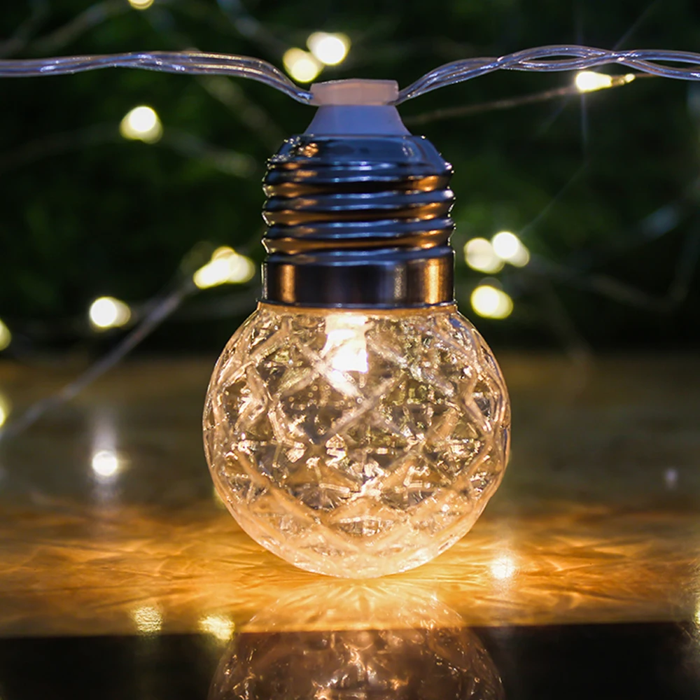 10 Bulbs Solar Power Pineapple Balls LED String Light ...
