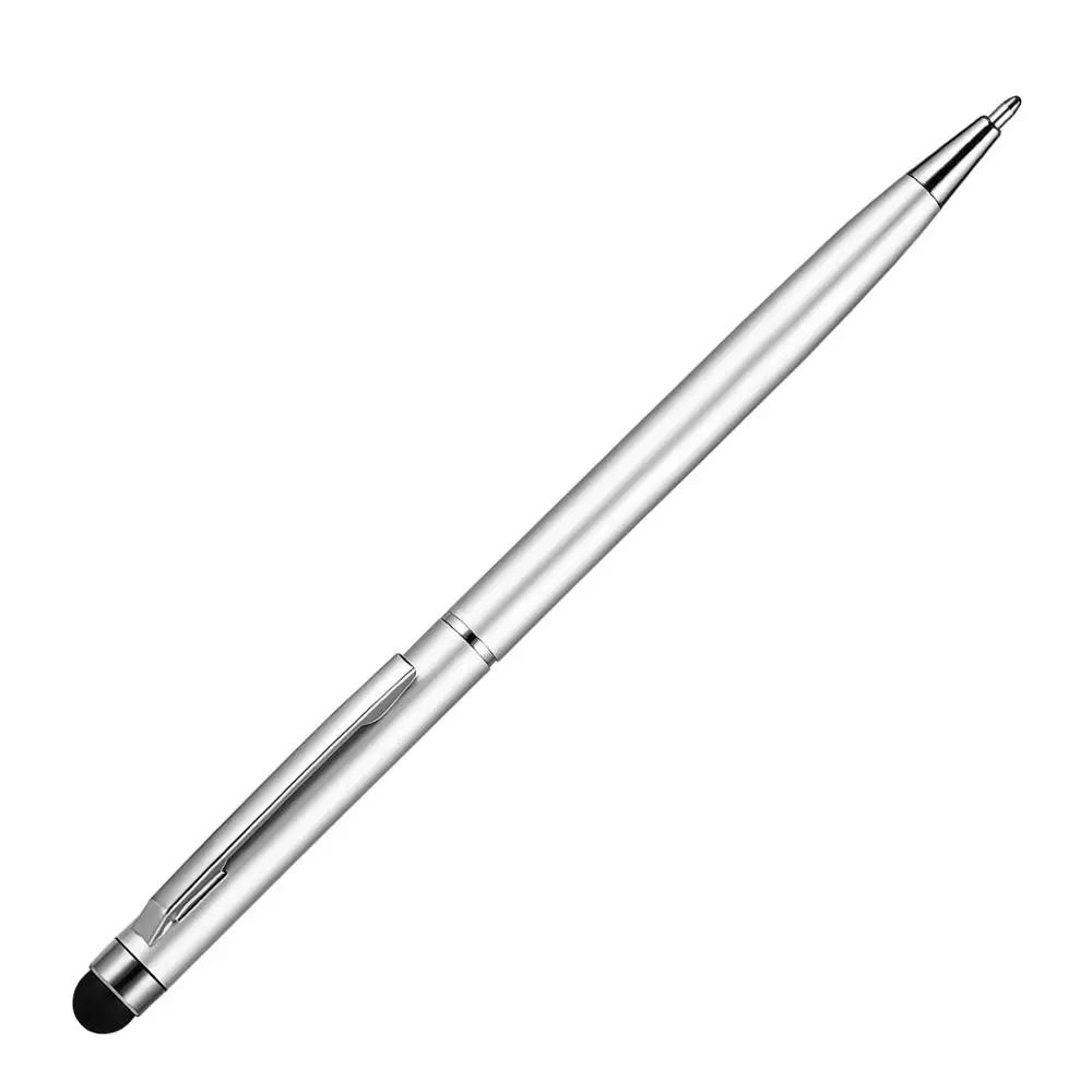 Шариковая ручка 2 в 1 стилус для сенсорных экранов устройств/стилус для iPad, iPhone, Kindle, samsung, htc, планшетов и других Touc - Цвет: Sliver