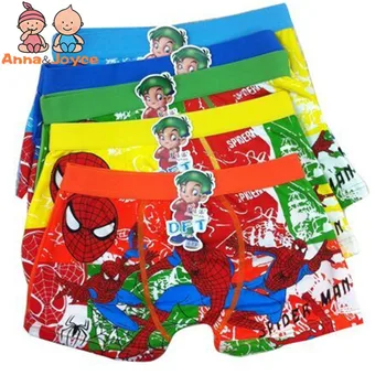 

6 Pcs/lot Boys Boxer Children's Cotton Underwear Spiderman Boys Underwear Cartoon Boy Boxers Tnm0006