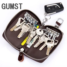 GUMST разделение кожа высокое качество ёмкость мужской ключ кошелек Организатор сумка для женщин ключница ключи цепи для мужчин на молни