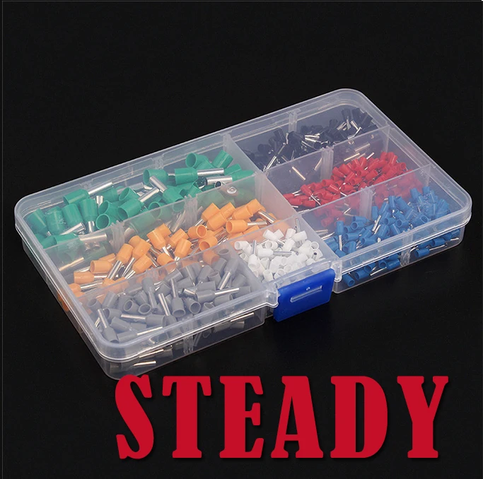 

600Pcs Insulated Cord End Terminal Bootlace Cooper Ferrules Kit Set Wire Copper Crimp
