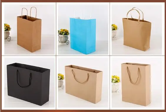 Perfect 500pcs Shopping bags print logo Custom logo kraft paper bags 150g bags make your logo 0