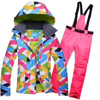 

2019 RIVIYELE snow winter ski suit women skiing set brand female snowboard jacket water and windproof ladies snow coat and pants