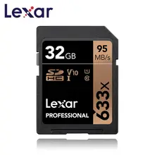 32 GB Genuíno 95 MB/s 633x Lexar Cartão SD cartão de memória flash SDHC U1 10 Classe Cartão de Memória sd cartao de cartão de memoria Para DSLR vídeo HD 3d