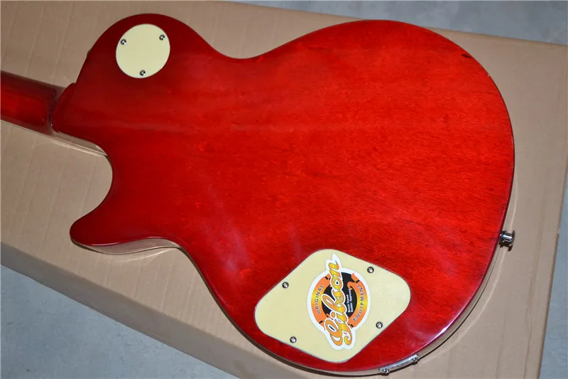 Бесплатная доставка электрогитара Cherry sunburst Цвет красный сзади Тигр клен Топ