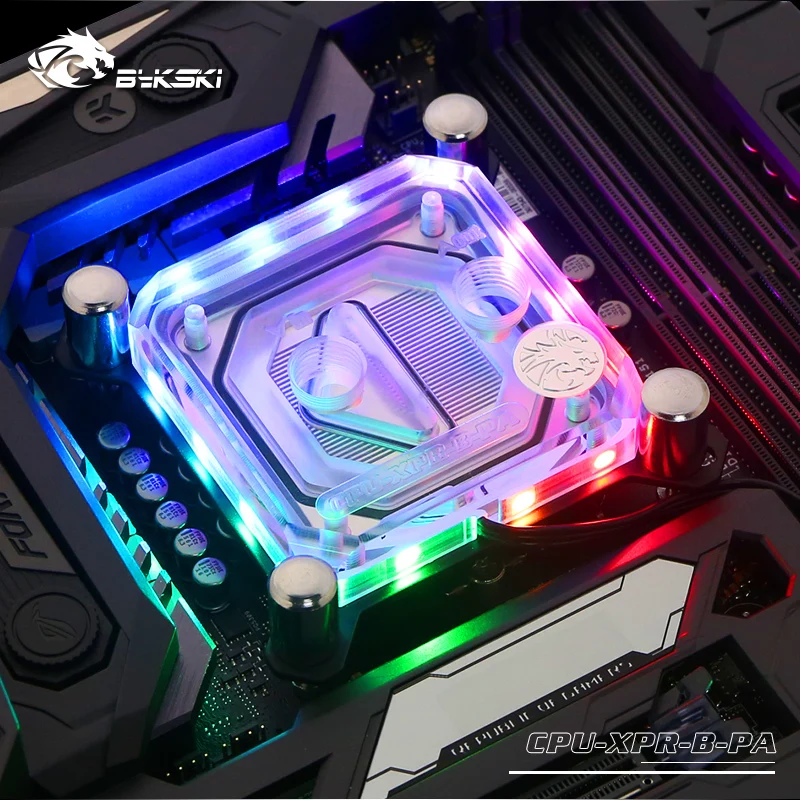 Bykski Процессор-XPR-B-PA Процессор воды блок 5V 3PIN для INTEL LGA1150 1151 1155 1156 2011X99 прозрачная цветная(RGB) Поддержка GND водяного охлаждения