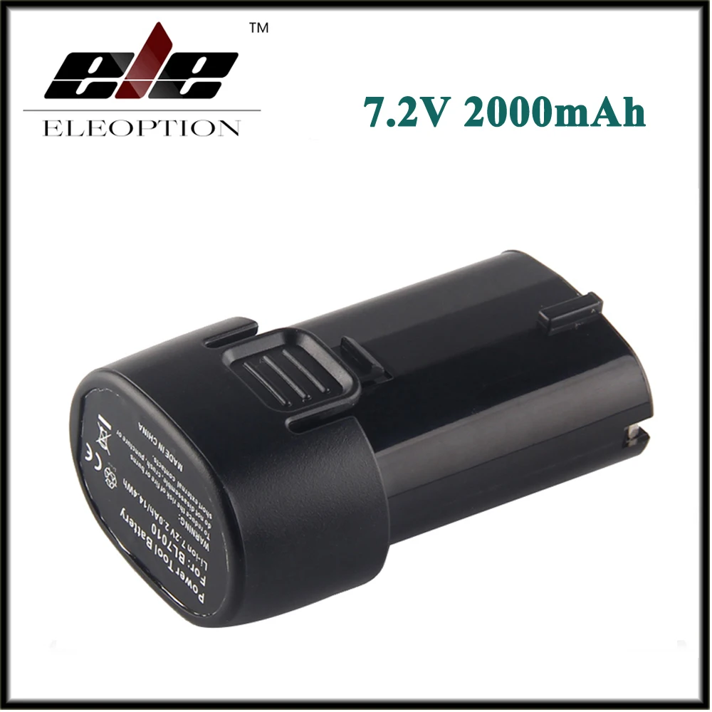 

Eleoption 7.2V 2000mAh Li-ion BL7010 Replacement Power Tool Rechargeable Battery For Makita 194355-4 194356-2 TD020DS