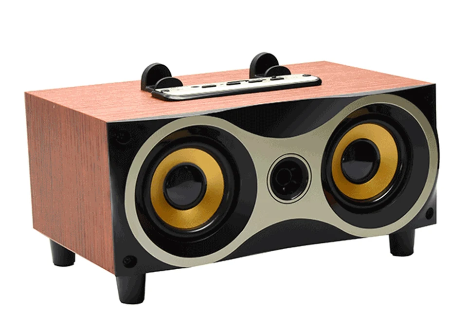 Retro Wood Wireless Mini Bluetooth Speaker Portable Subwoofer Bluetooth Hifi Sound System Music Desktop Home Acoustics Speaker