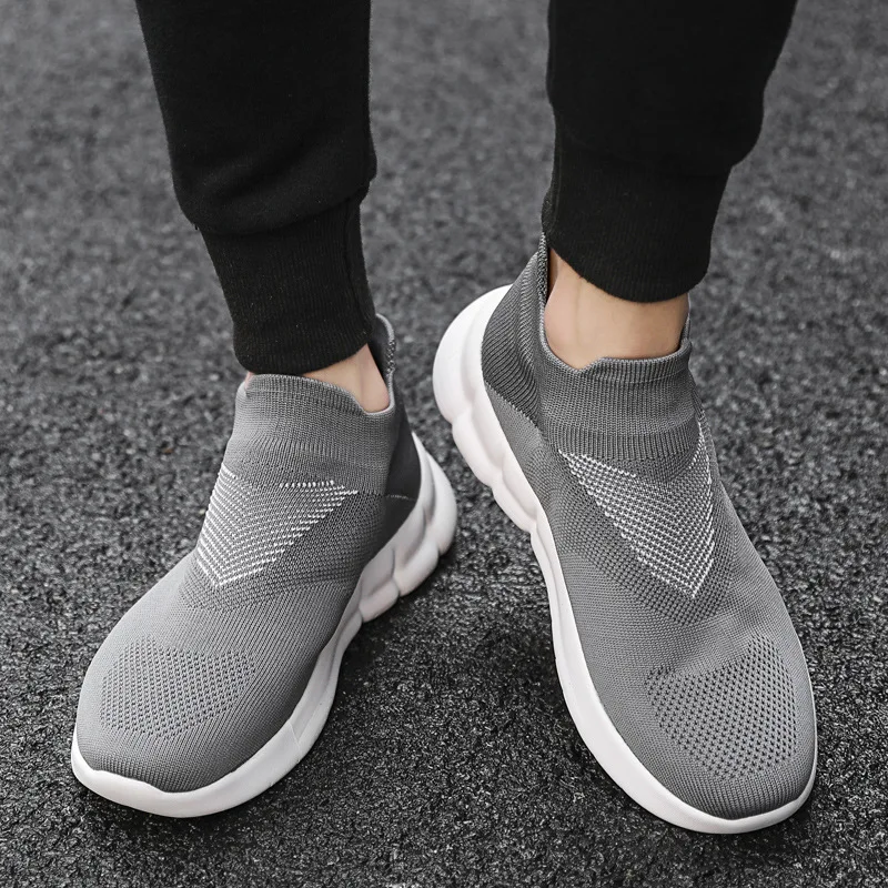 JINBEILEE Large Size Men's Lightweight Running Shoes Casual Breathable One-legged Shoes Men's Flying Woven Sneakers