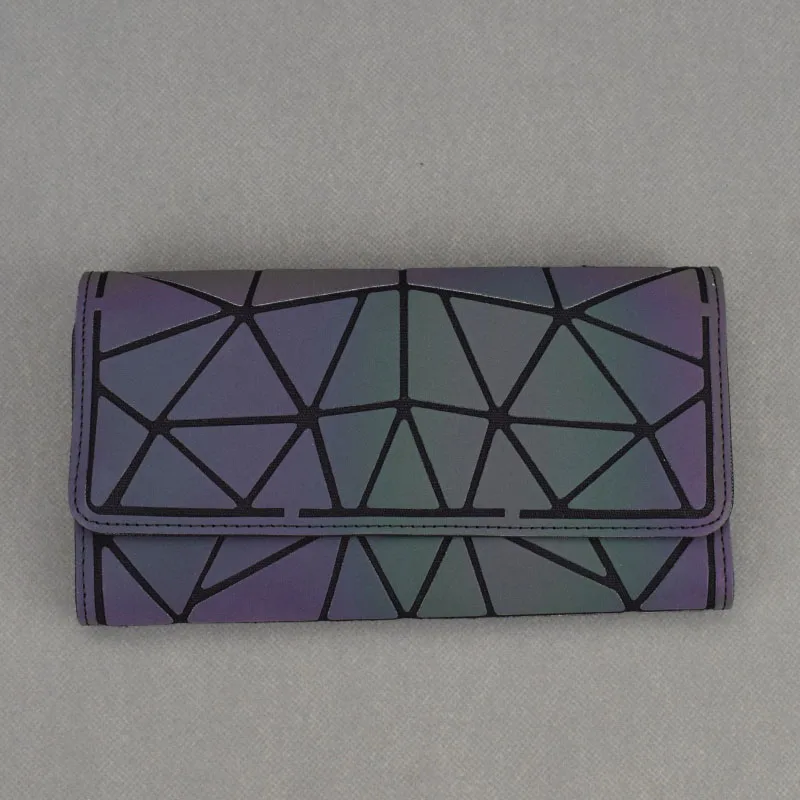 Luminous Women Long Wallets Geometric Lattice Wallet Women Clutch Purse Female Purse Card Holder cards noctilucent Purse