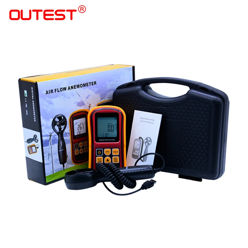 

OUTEST GM8901 45m/s (88MPH) LCD Digital Hand-held Wind Speed Gauge Meter Measure Anemometer Thermometer with Carry box