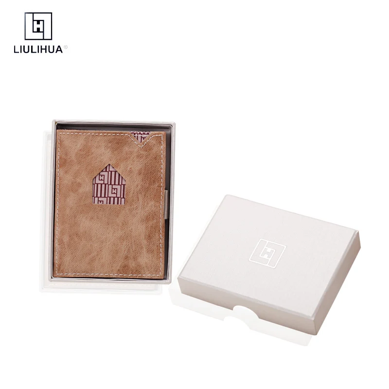 

Genuine leather three fold wallet llh brand men fashion male purse credit card holder short wallet bank card case Mini Wallet