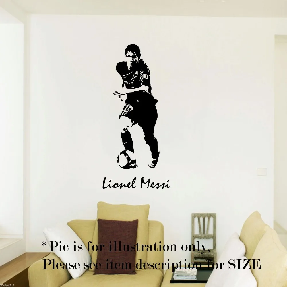Football Player Messi Sticker Sports Soccer Decal Posters Vinyl Wall Decals Pegatina Quadro Parede Decor Mural Football Sticker