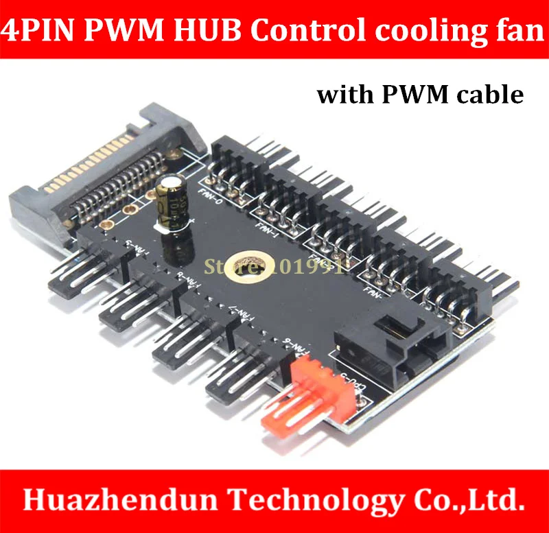 

New Power supply SATA 4-pin PWM hub control cooling fan FAN HUB with Chassis fan Cable