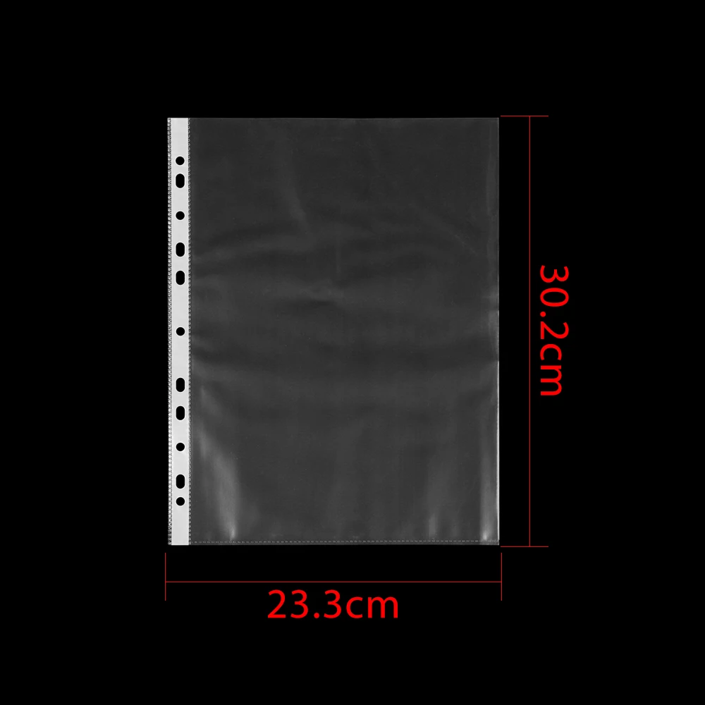 50 шт А4 прозрачный пластиковый перфорированный карман 11 отверстий прозрачный бумажный мешок для хранения документов лист протекторы Органайзер