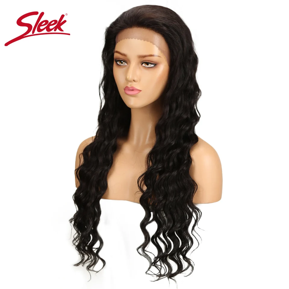 Sleek Deep Wave Lace Front Human Hair Wigs For Bla