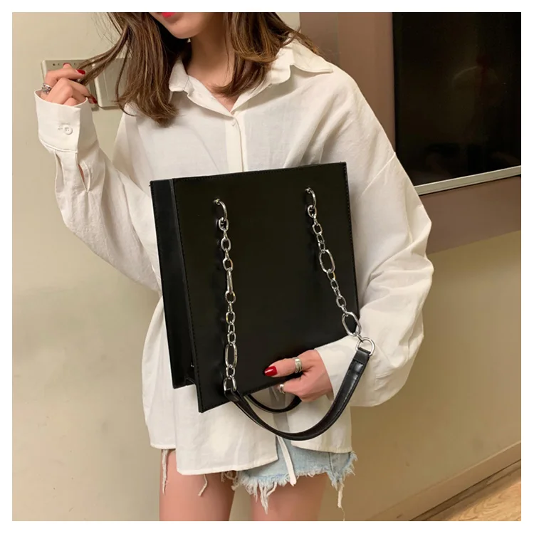 Retro bolsa de couro 2019 mulheres simples
