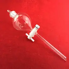 Одна pc 60 ml-1000 ml шариковая форма стеклянная разделительная Воронка с PTFE стопкой, Шариковая прозрачная стеклянная разделительная Воронка для лаборатории