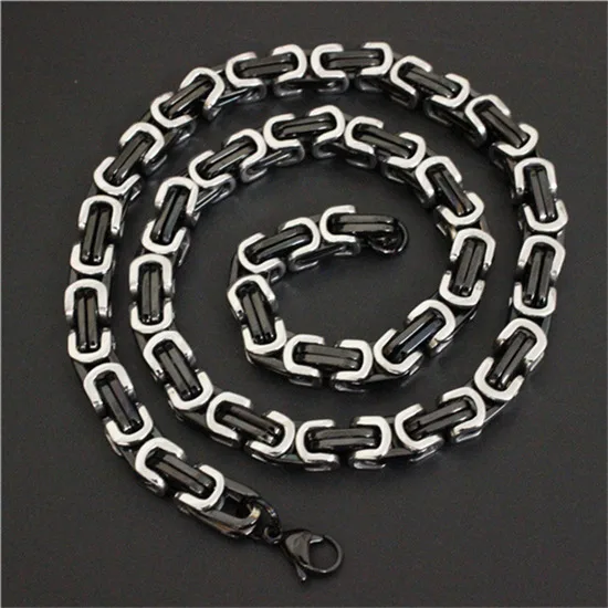 

22 inch 8mm/6mm/4mm Cool Neck Jean Chain 316L Stainless Steel Fashion Polishing Black Silver Plated Motorcycles Biker Necklace