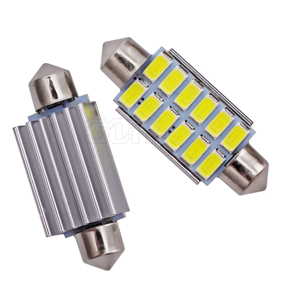 20 шт./лот гирлянда 42 мм светодиодный 5630 5730 12SMD 41 мм Canbus Error Free светодиодный лампочка Белый светодиодные фары для чтения