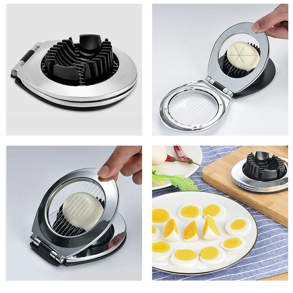 Multifunctional Thickening Kirsite Egg Cutter Stainless Steel Wire Blade Plastic Base Fancy Separator Kitchen Accessories | Дом и сад