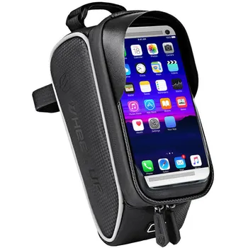 

MrY 2019 New Bicycle Front Frame Bag Waterproof Pannier Touch Screen 6 Phone Holder Waterproof Bicycle Bag Nylon Bike Cyling Bag