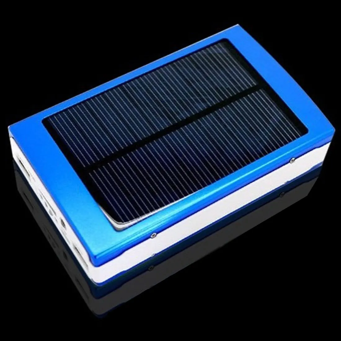 Новинка 30000 мАч портативное зарядное устройство на солнечной батарее с двойным выходом USB внешний аккумулятор большой емкости для мобильного телефона на солнечной батарее - Цвет: Blue