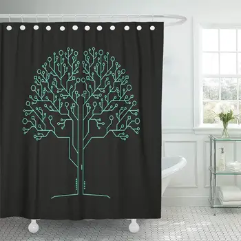 

Board Technology Tree of Life for Circuit Digital Brain Electronics Tech Abstract Decor Shower Curtains Bathroom Curtain