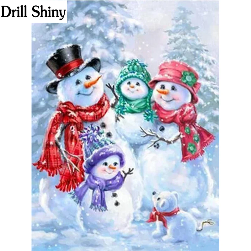 

Diamond embroidery snowman DIY 5D diamond painting cross stitch crafts diamond mosaic kit rhinestones Christmas scenery fc1362