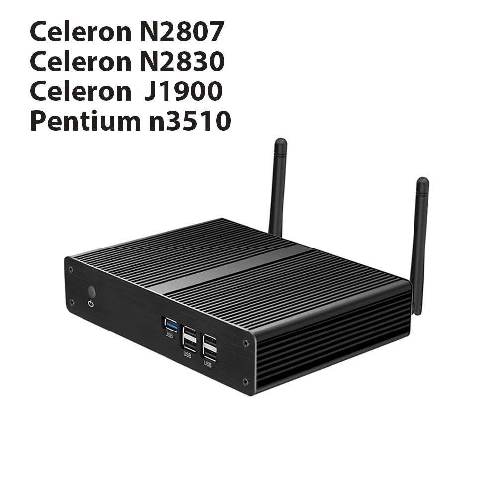 

Fanless Mini PC Intel Celeron N2830 J1900 Windows 7 DDR3 HTPC TV BOX HDMI WIFI USB Mini Computer Desktop Computer pc