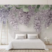 Beibehang Индивидуальные Новые лаванды глицинии цветок 3d трехмерный цветок Свадебный номер фон papel де parede обои