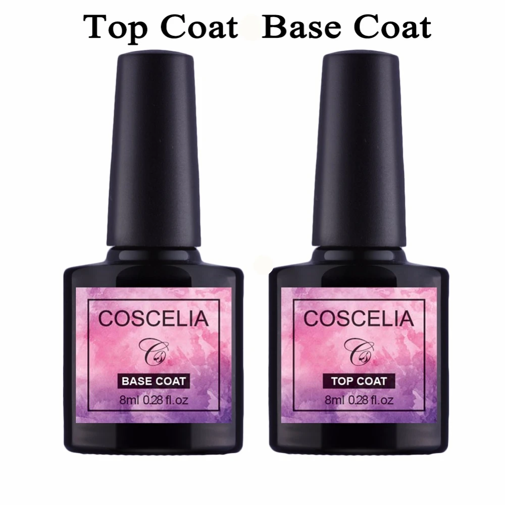 

COSCELIA 8ml Transparent Base and Top Coat Poly Gel Nail Polish UV Soak Off Primer Gel Polish Gel Varnish Nail Art Manicure