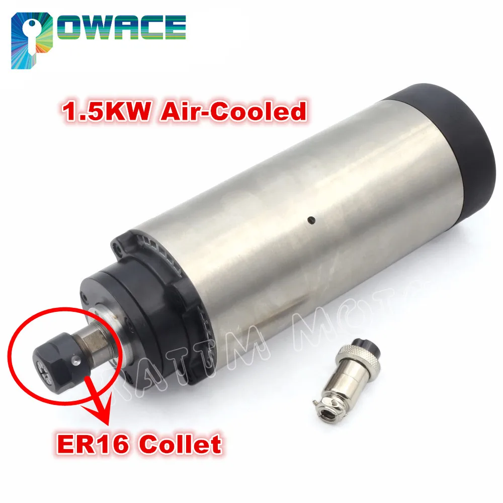 

[EU Delivery/Free VAT] 1.5KW ER16 Air Cooled Spindle Motor 80x200mm 220V CNC ENGRAVING MILLING GRIND cnc milling machine tool