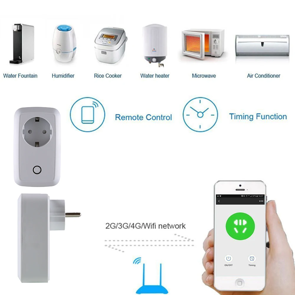 Mindkoo умный дом выходе таймер вилка EU/US/UK Wi Fi розетка автоматизация приложение