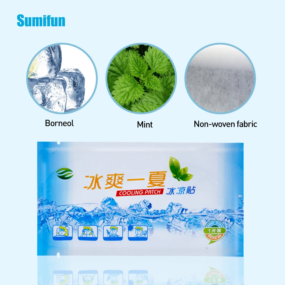 Sumifun 4 шт/4 сумки жар патч Охлаждающий гелевый лист для облегчения боли головная