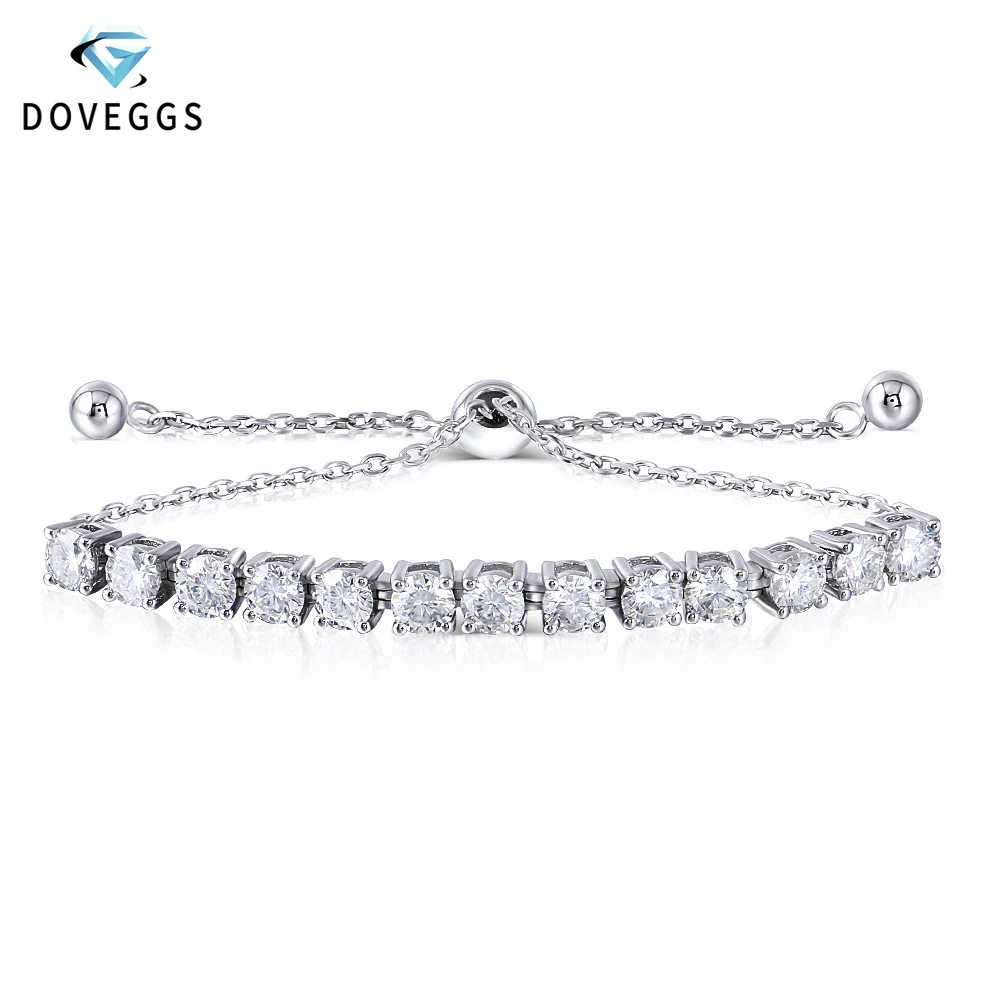 Женский браслет для тенниса DovEggs из стерлингового серебра 925 пробы 0 25 CTW 4 мм F цвет